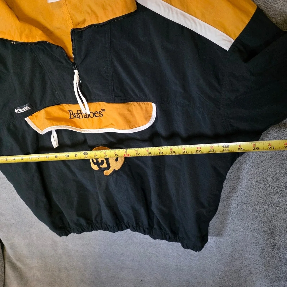 Columbia Colorado Buffaloes Windbreaker Jacket Vintage CU Pullover Black Gold L